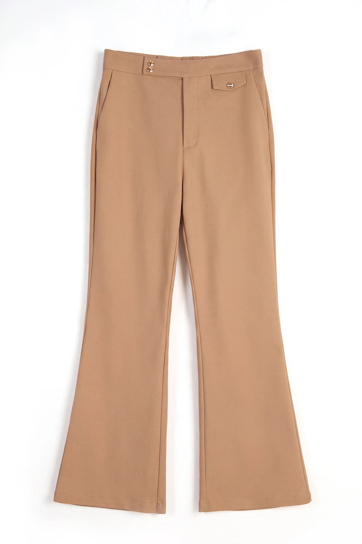 Womens Khaki Flared Dress Pants | CicyBell