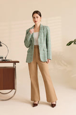 Womens Khaki Flared Dress Pants | CicyBell