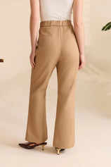 Womens Khaki Flared Dress Pants | CicyBell