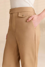 Womens Khaki Flared Dress Pants | CicyBell