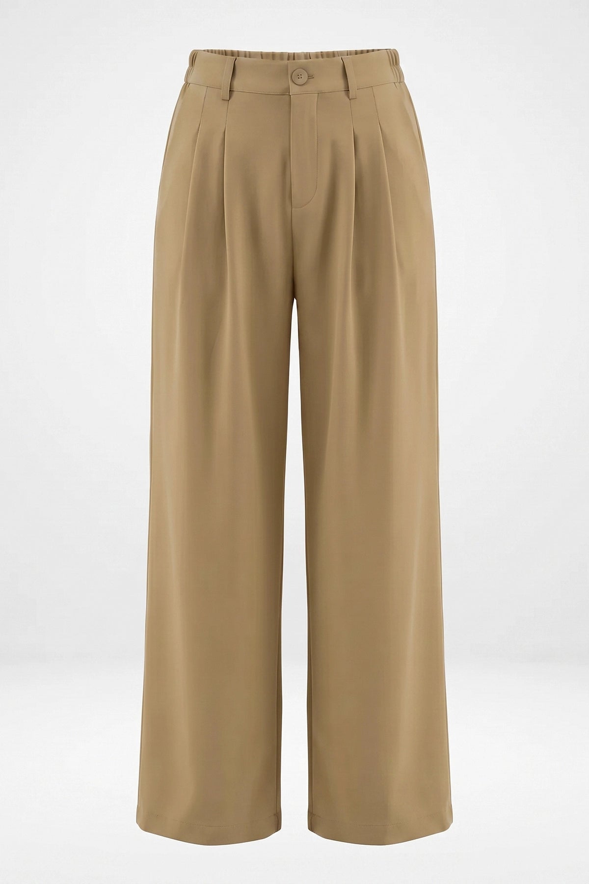 Womens Khaki Business Wide Leg Dress Pants | CicyBell