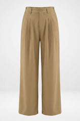 Womens Khaki Business Wide Leg Dress Pants | CicyBell