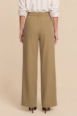 Womens Khaki Business Wide Leg Dress Pants | CicyBell
