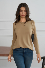 Cicy Bell Womens Khaki Long Sleeve Shirts