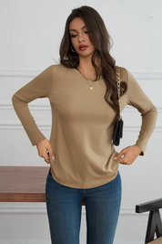 Cicy Bell Womens Khaki Long Sleeve Shirts