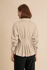 Women Khaki Striped Button Down Shirts | CicyBell
