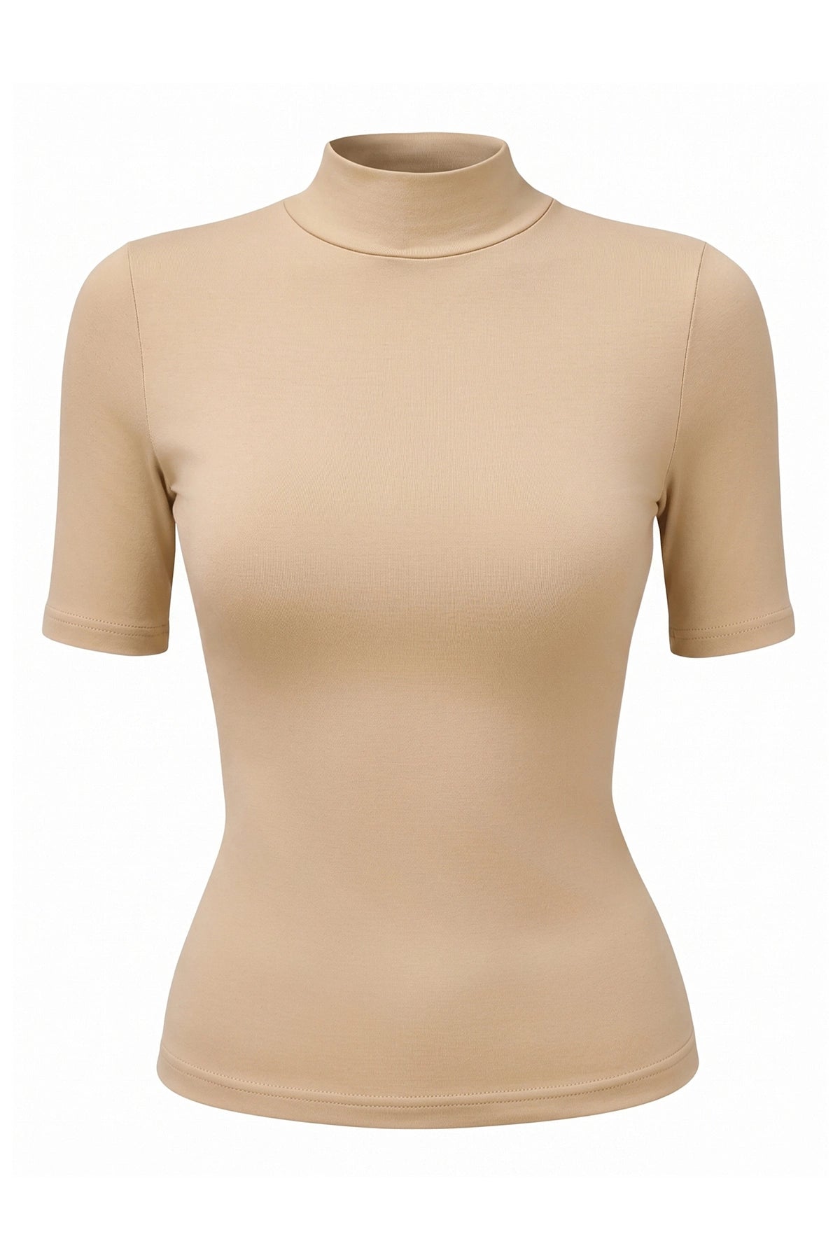 Womens Khaki Mock Turtleneck Tops | CicyBell