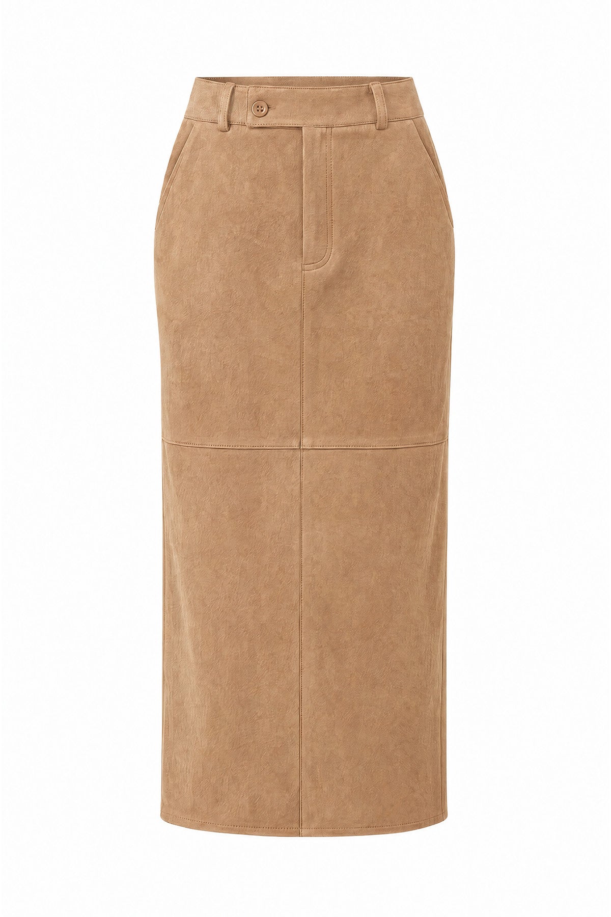 Womens Khaki Suede Maxi Skirt | CicyBell