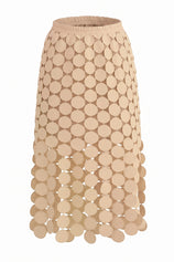 Cicy Bell Womens Khaki Hollow Out Maxi Skirts