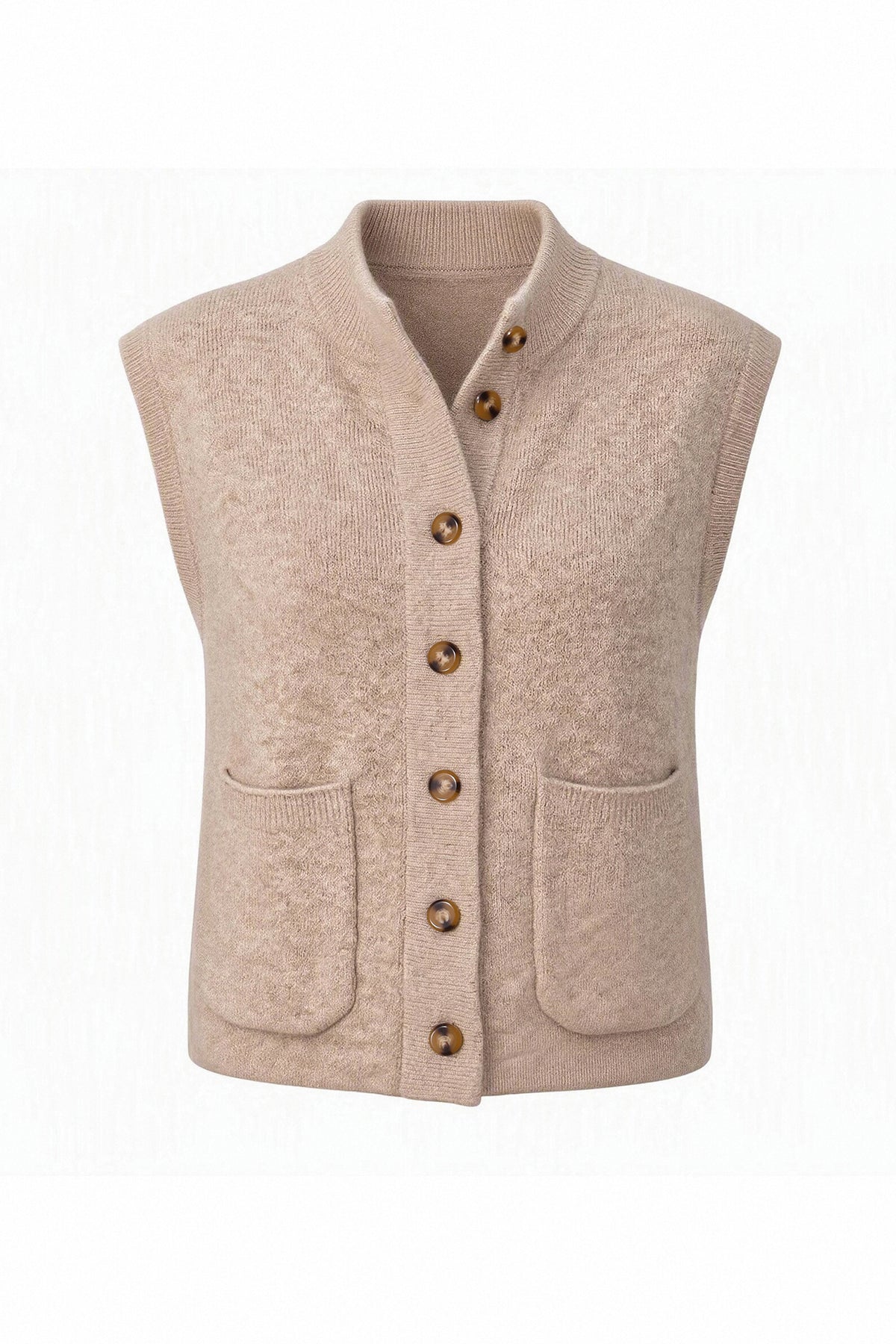Women Khaki Cap Sleeve Sweater Vest | CicyBell