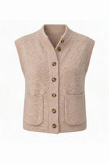 Women Khaki Cap Sleeve Sweater Vest | CicyBell