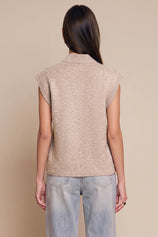 Women Khaki Cap Sleeve Sweater Vest | CicyBell