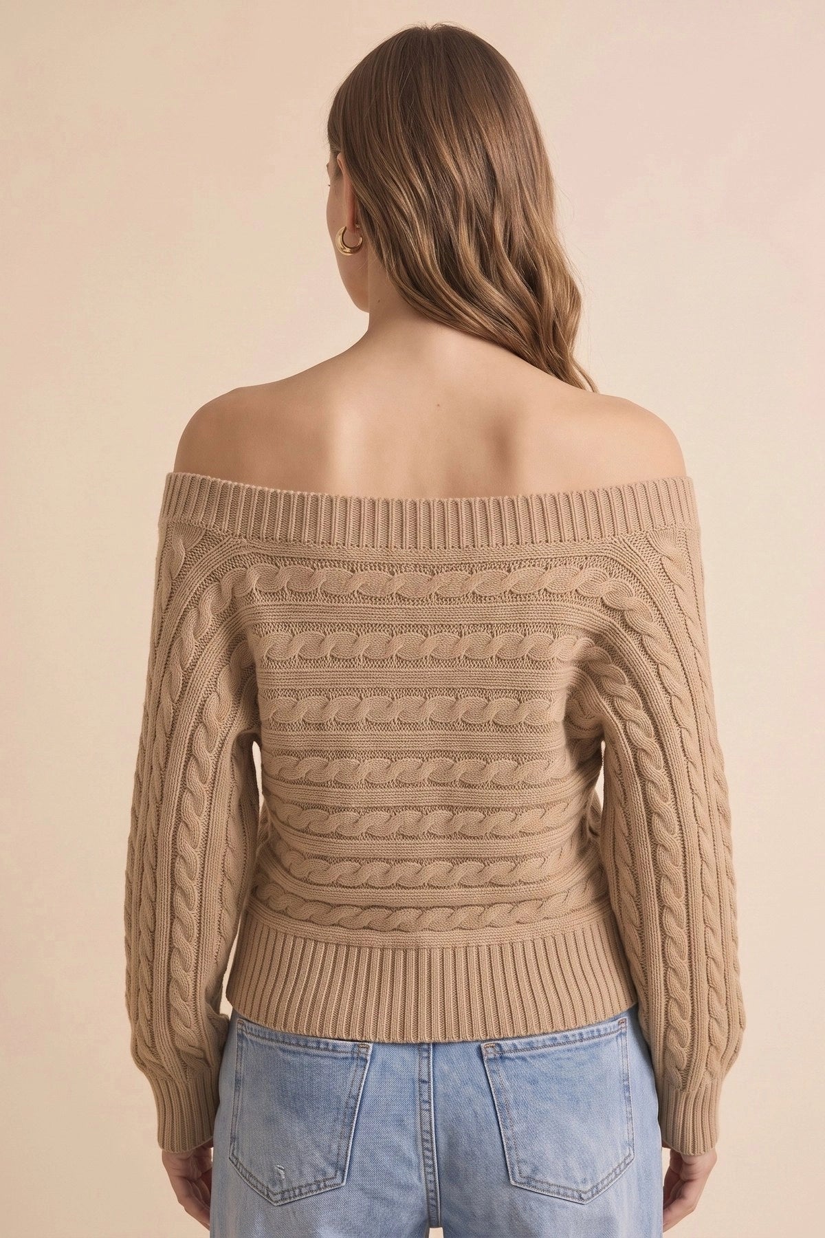 Womens Khaki Off Shoulder Cardigan | CicyBell