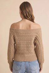 Womens Khaki Off Shoulder Cardigan | CicyBell