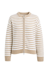 Womens Khaki Striped Cardigan Sweaters | CicyBell