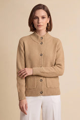 Womens Khaki Chunky Sweaters Cardigan | Cicy Bell