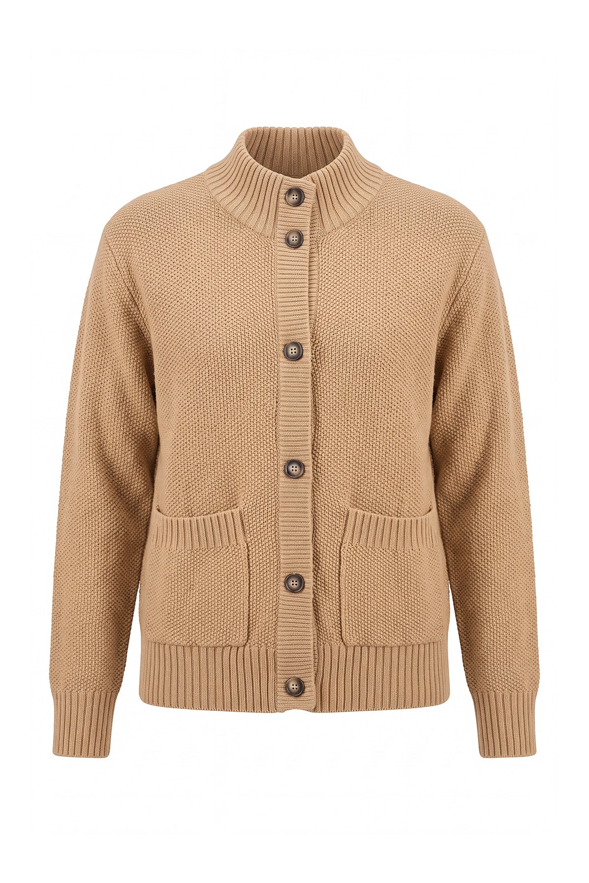 Womens Khaki Chunky Sweaters Cardigan | Cicy Bell