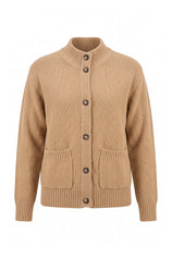Womens Khaki Chunky Sweaters Cardigan | Cicy Bell