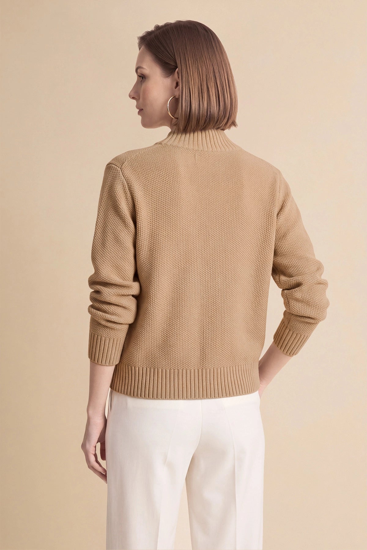 Womens Khaki Chunky Sweaters Cardigan | Cicy Bell