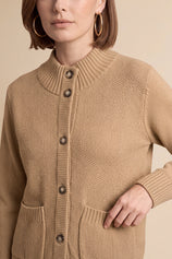 Womens Khaki Chunky Sweaters Cardigan | Cicy Bell