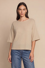 Cicy Bell Womens Khaki Half Sleeve Sweaters