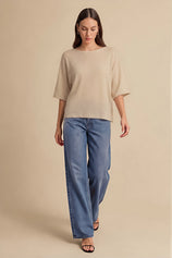 Cicy Bell Womens Khaki Half Sleeve Sweaters