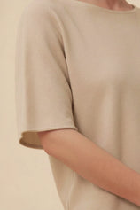 Cicy Bell Womens Khaki Half Sleeve Sweaters