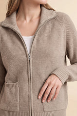 Womens Khaki Chunky Cardigan Sweaters | CicyBell