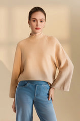 Womens Khaki 3/4 Sleeve Knit Sweater | CicyBell