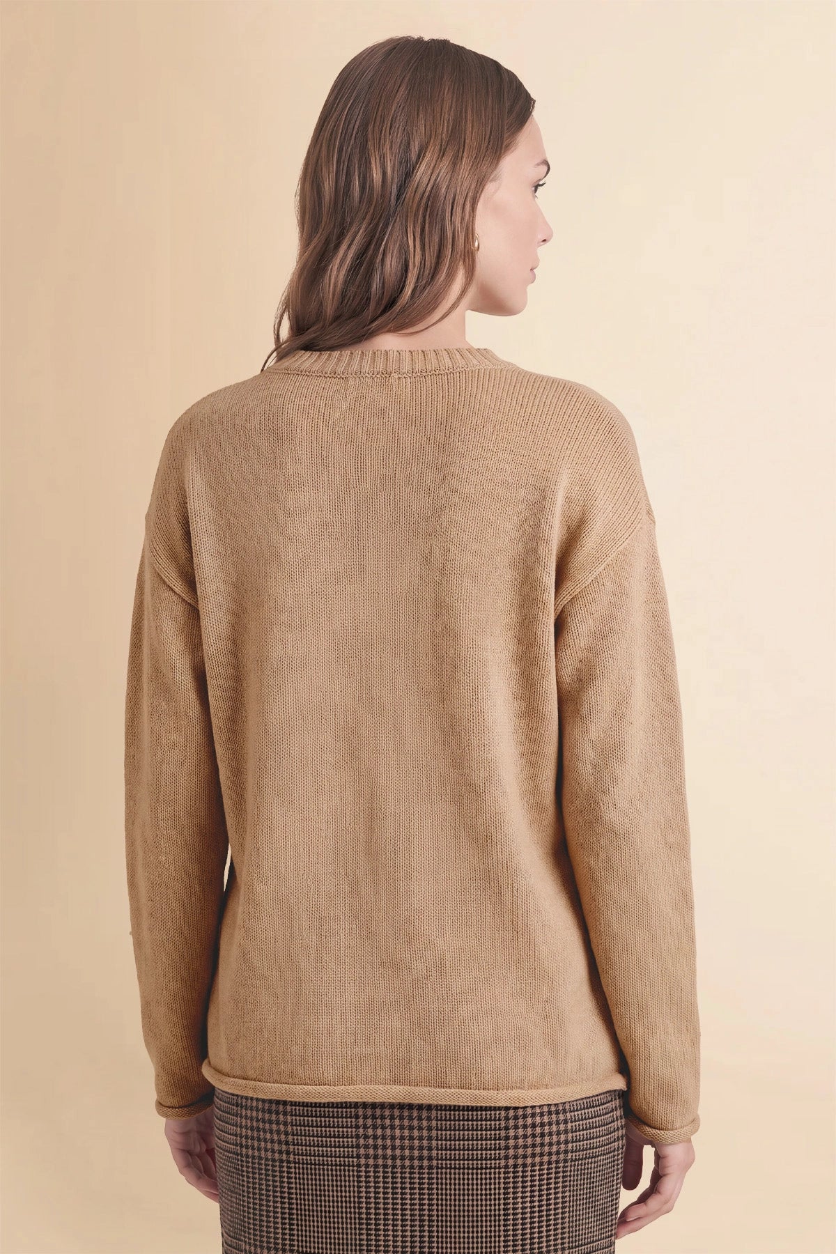 Womens Khaki Long Sleeve Sweater | Cicy Bell