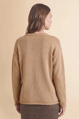 Womens Khaki Long Sleeve Sweater | Cicy Bell