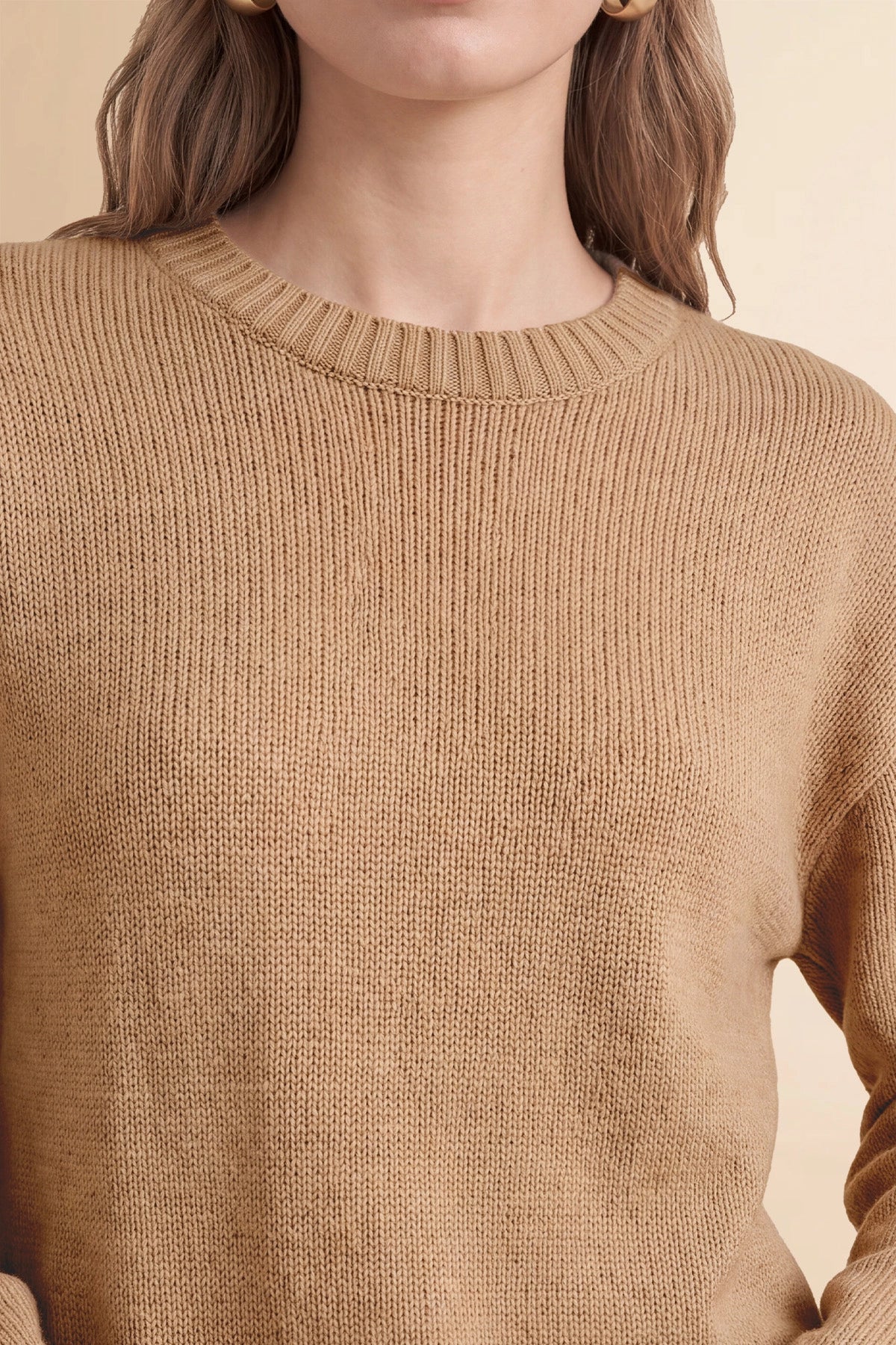 Womens Khaki Long Sleeve Sweater | Cicy Bell