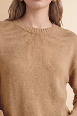 Womens Khaki Long Sleeve Sweater | Cicy Bell