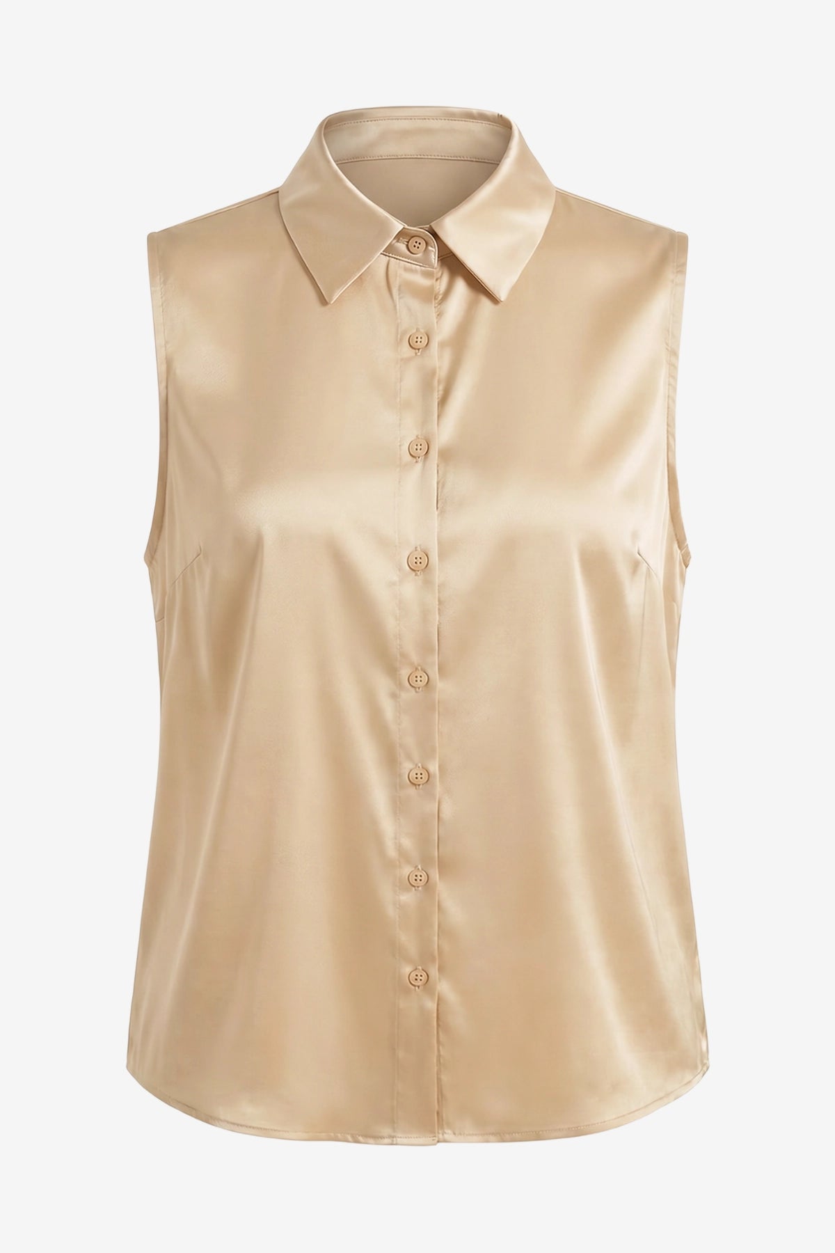 Womens Khaki Summer Satin Tank Tops | CicyBell