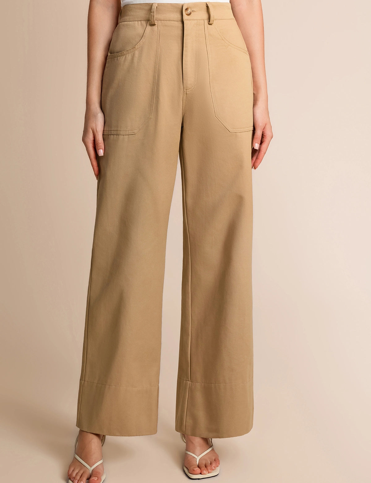 CicyBell-Women-Khaki-WideLegFlarePants-H5N995_1.webp