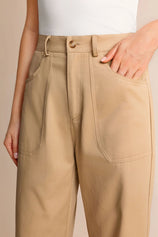 Womens Khaki Wide Leg Flare Pants  | CicyBell