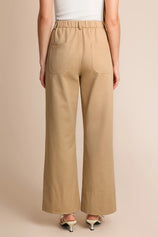 Womens Khaki Wide Leg Flare Pants  | CicyBell