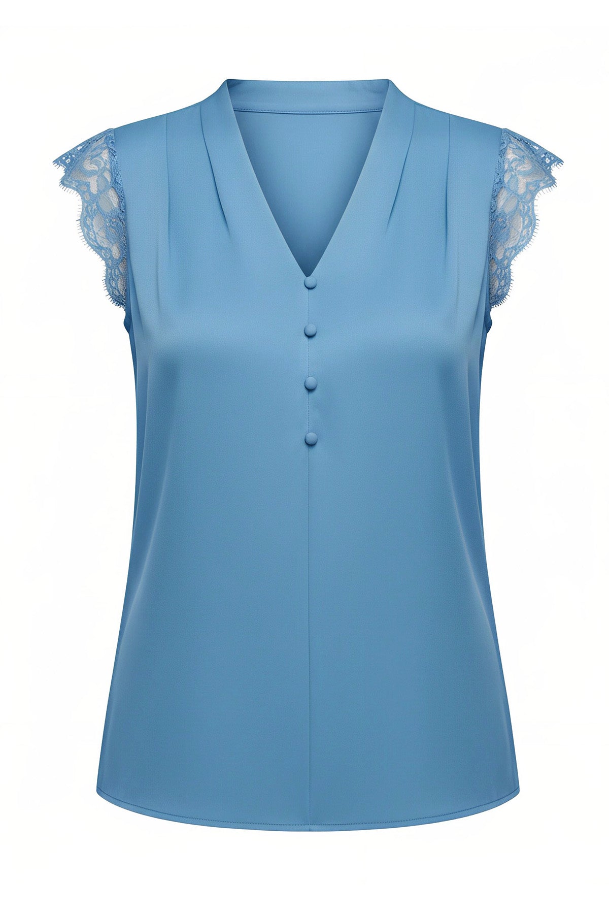 Womens Lake Blue Silk Satin Tank Tops | CicyBell