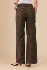 Womens Leopard Baggy Wide Leg Jeans | CicyBell