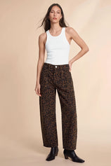 Womens Leopard Cropped Barrel Jeans | CicyBell