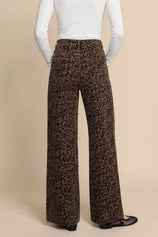 Womens Leopard Baggy Wide Leg Jeans| CicyBell
