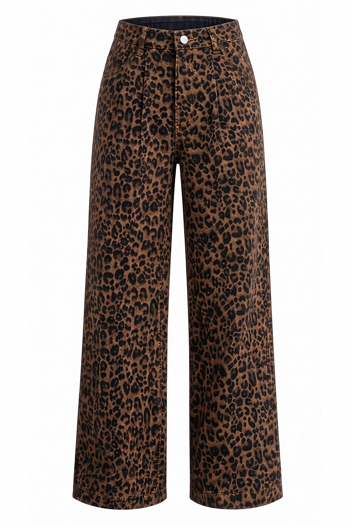 Womens Leopard Baggy Wide Leg Jeans| CicyBell