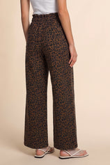 Womens Leopard Drawstring Wide Leg Jeans | CicyBell