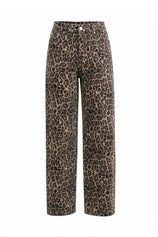 Women Leopard  Casual Barrel Cropped Jeans | CicyBell