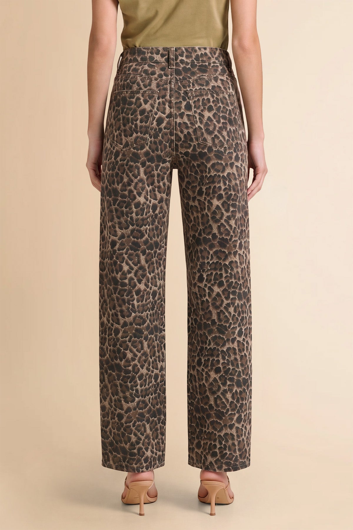 Women Leopard  Casual Barrel Cropped Jeans | CicyBell