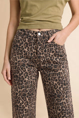 Women Leopard  Casual Barrel Cropped Jeans | CicyBell