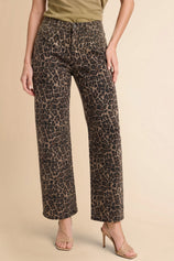 Women Leopard  Casual Barrel Cropped Jeans | CicyBell