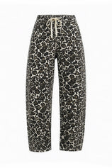 Womens Leopard High Waisted Barrel Jeans | CicyBell