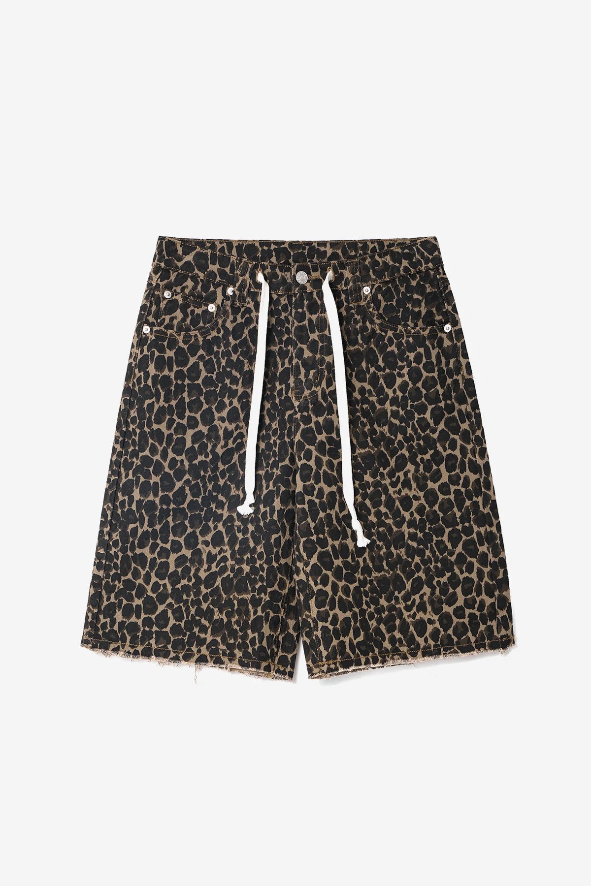 Womens Leopard High Waisted Denim Shorts | CicyBell