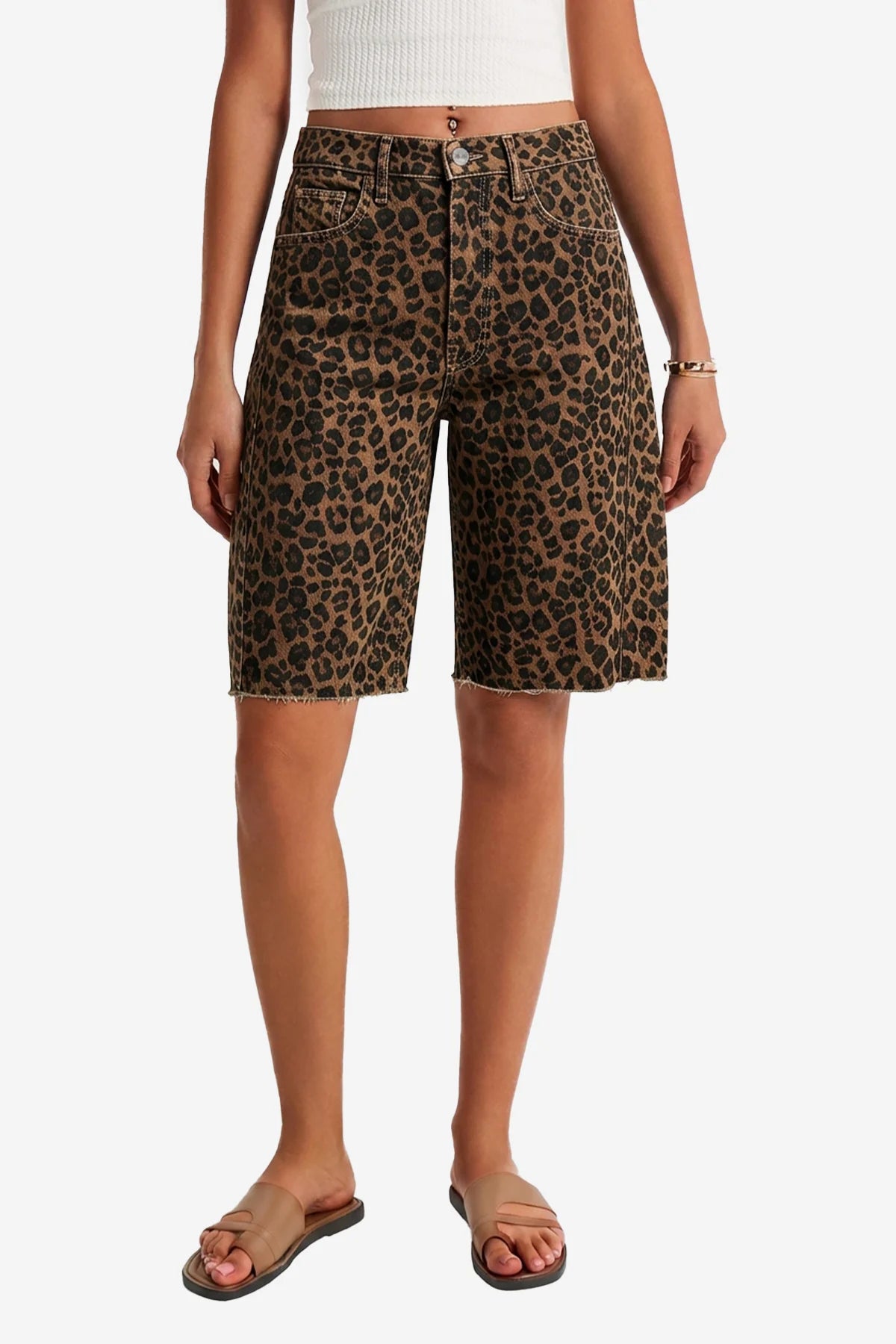 Womens Leopard High Waisted Shorts | CicyBell